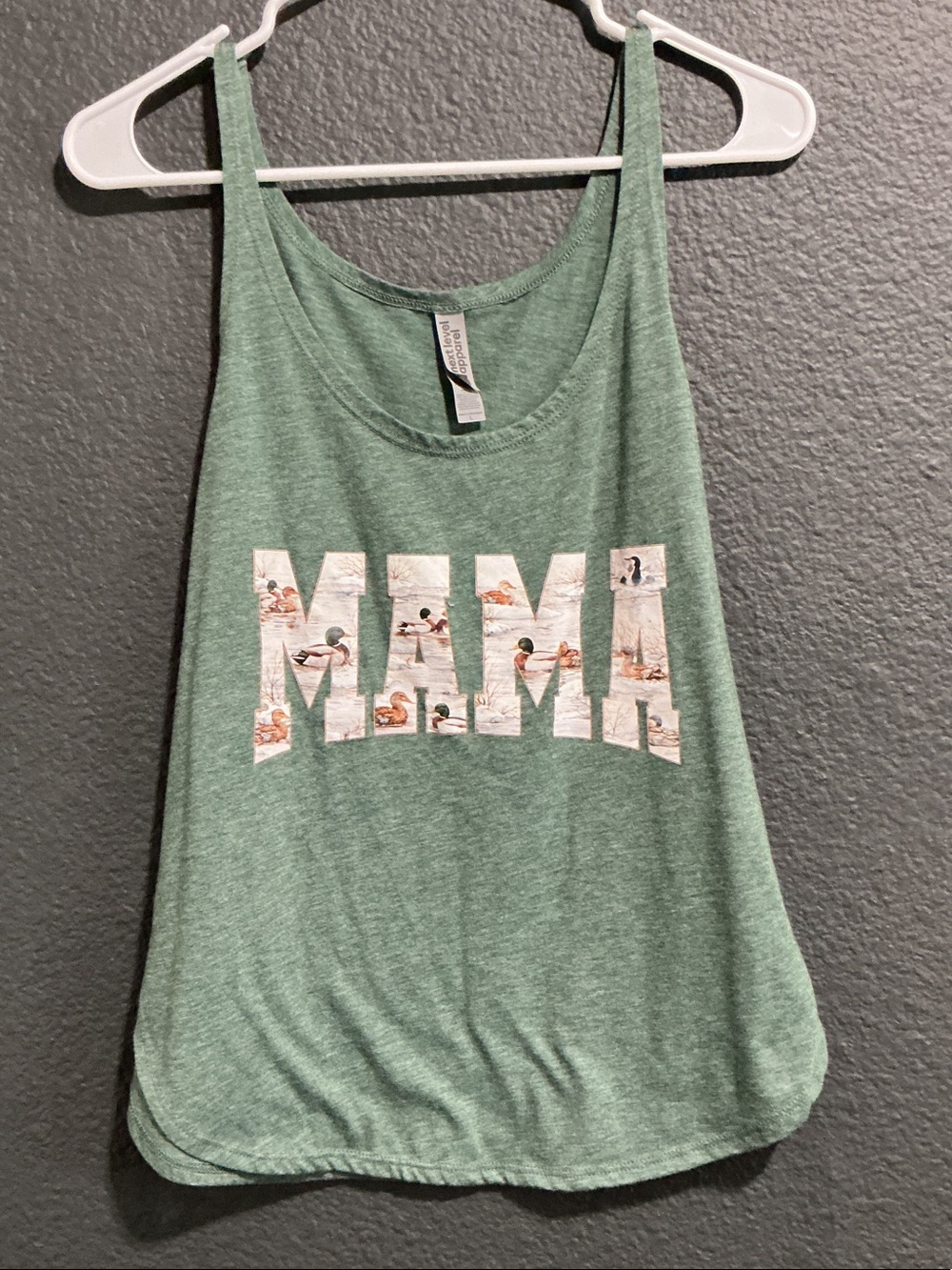 Next Level Apparel Green 'MIAMI' Graphic Scoop Tank